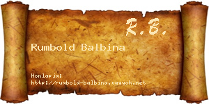 Rumbold Balbina névjegykártya